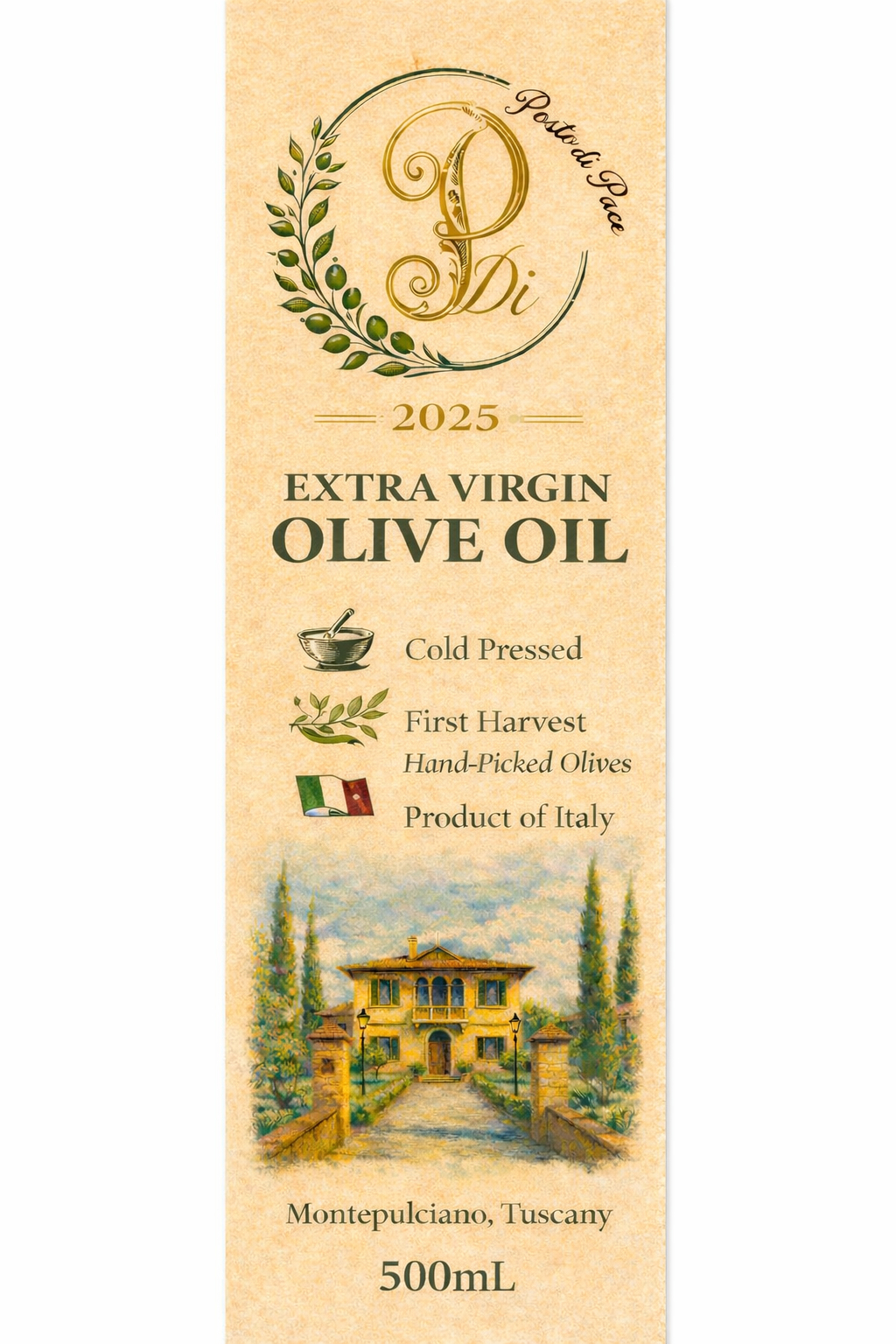 EXTRA VIRGIN OLIVE OIL – MONTEPULCIANO ESTATE (500ML)